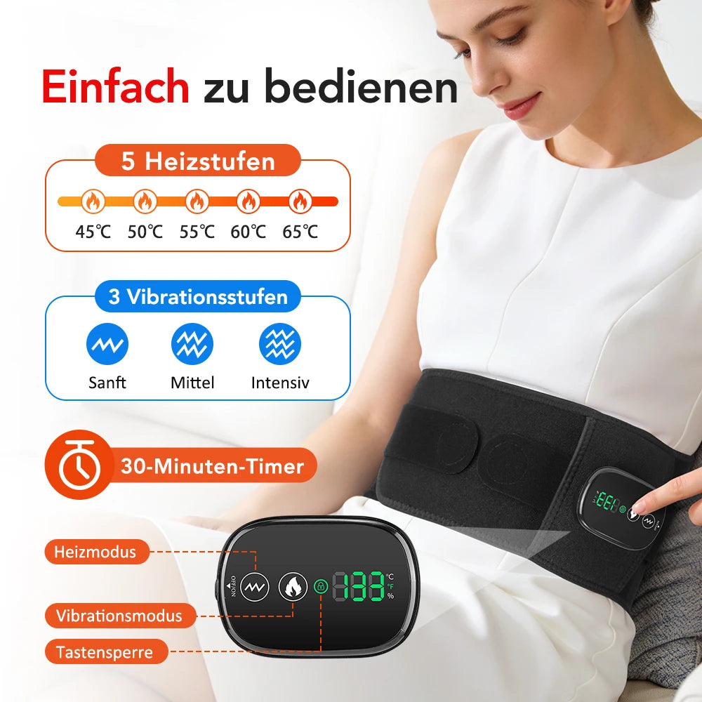 Electric Back Massager Heating Vibration Waist Support Device Lumbar Pad Waist Massage Strap for Muscle Relax Local Stock