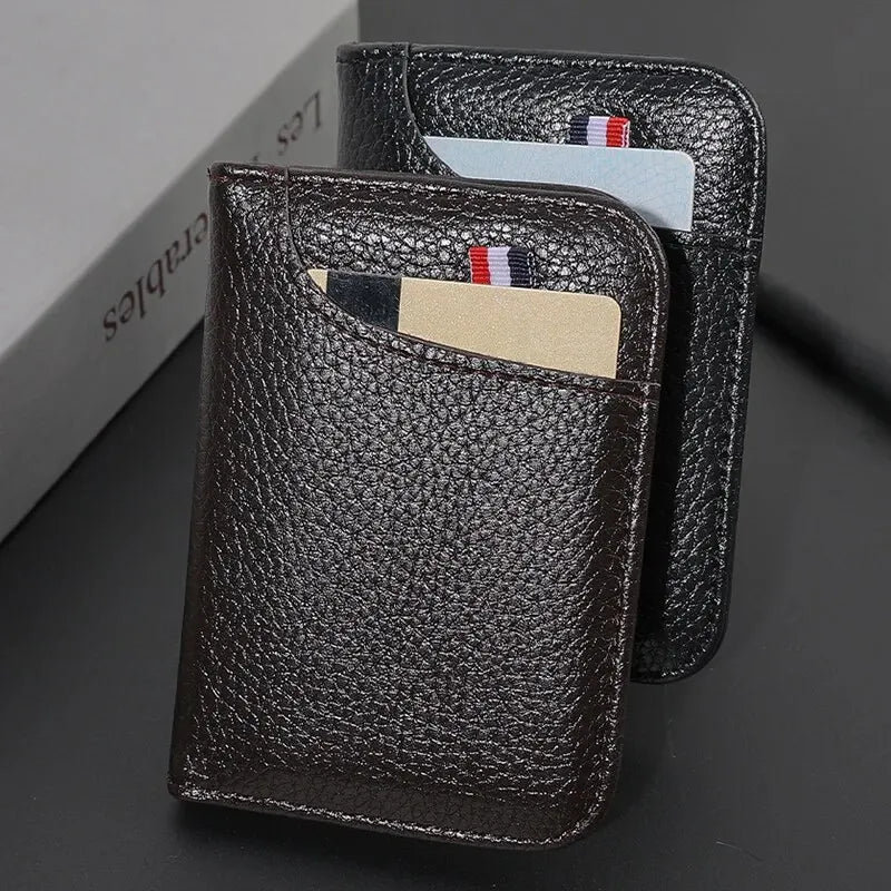 Portable Slim PU Leather Men Wallet Mini ID Credit Card Holder Thin Short Purse