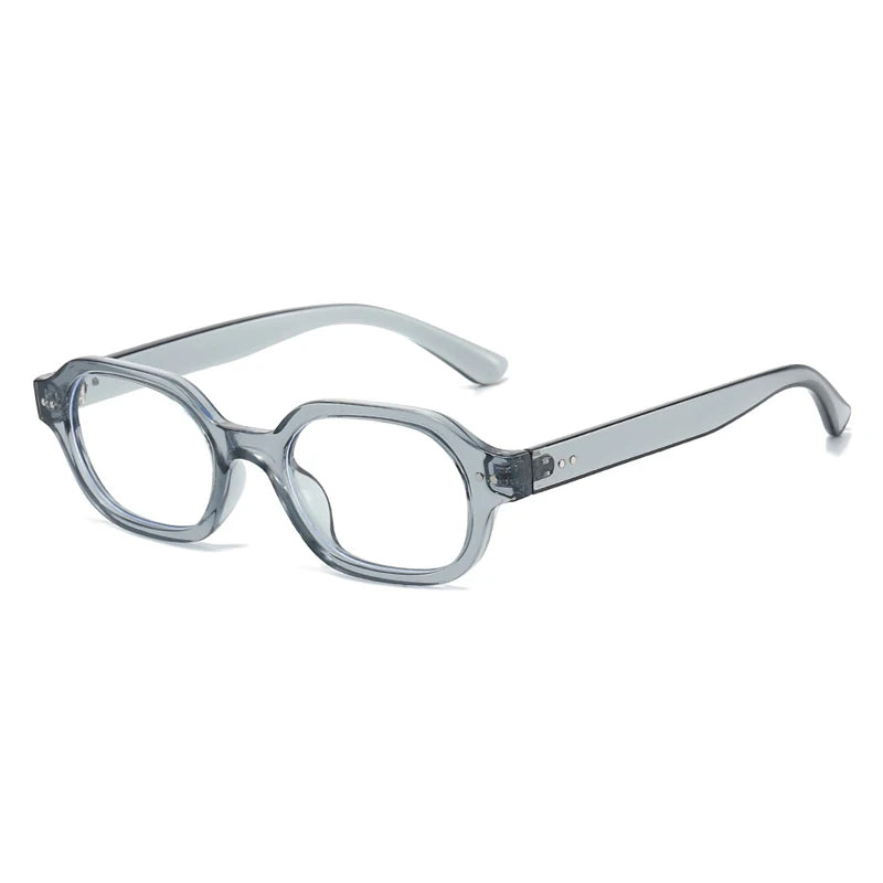 JNPCXI Vintage Rivets Square Sunglasses Women Fashion Clear Tea Tea Gradient Shades UV400 Men Trending Punk Sun Glasses