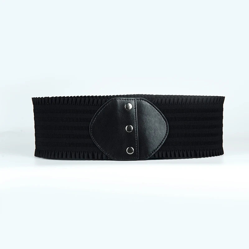 High Elastic Elastic Women's Belt Bohemian Elastic Pu Belt Women's Elastic Tight Waist Belt Jeans Dress Elastic Wide Belt