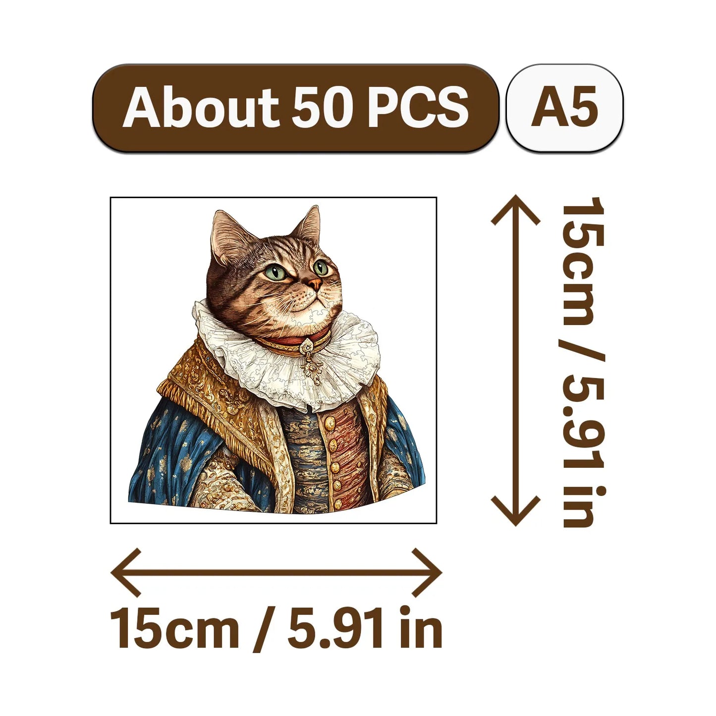 Artistic Cat Portrait Wooden Jigsaw Puzzles Unique Home Decor Christmas and Halloween Gift Toy For Teen And Kid