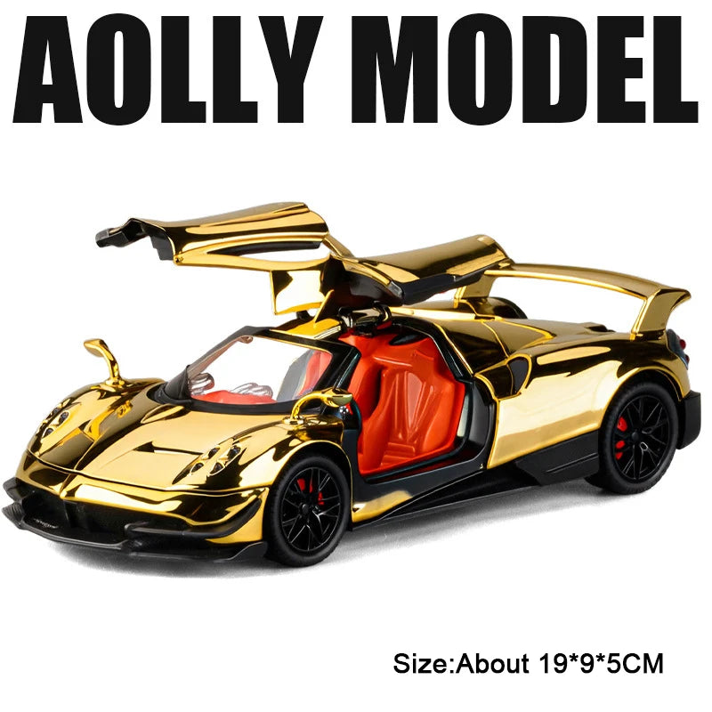 1:24 PAGANI Huayra Dinastia Alloy Diecast Model Miniature Toys Car Doors Opened Sound Light Pull Back Vehices Boy Birthday Gifts