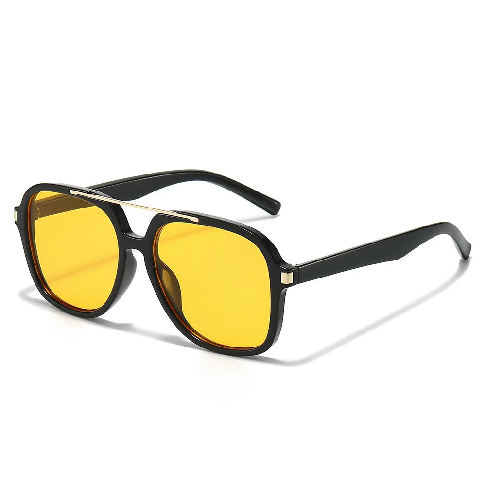 JNPCXI New Retro Oversized Pilot Square Leopard Blue Sunglasses for Women Men Punk Square Sun Glasses Ladies Outdoor Eyewear