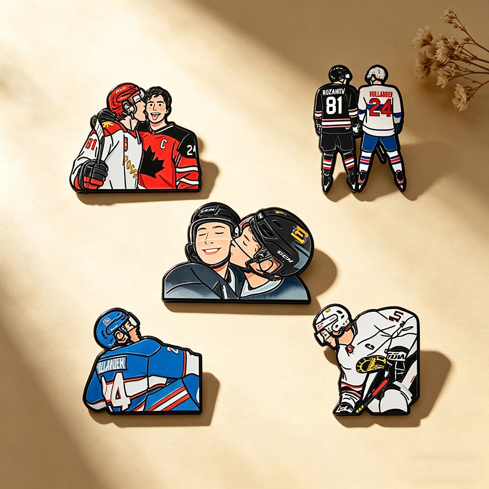 5 PCS"Heated Rivalry" Classic TV Show Enamel Pin 24/81 Numbe Woman Men Badge Backpack Collar Lapel Collection Jewelry Sports Fan