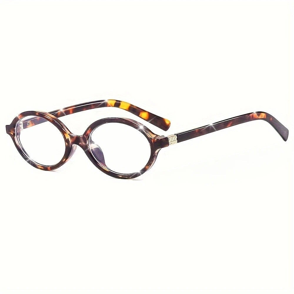 2Pcs Chic Retro Oval Anti-Blue Light Glasses for Women Fashionable Accessory Stylish Glasses Flat Intellectual Glasses