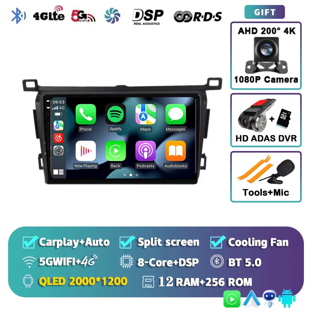 WIFI 4G Car Radio For Toyota RAV4 2013 2014 2015 2016 2017 2018 2019 XA40 RHD Android 15 Auto Wireless Carplay Car Multimedia DI