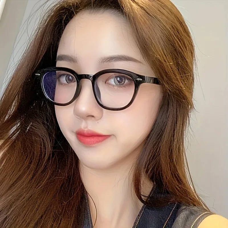 Women's Glasses Simple Elliptical Frame Glasses Lightweight for Daily Wear Elegant and Simple Facial Styling