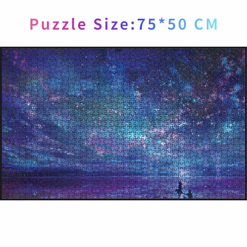 Adult Jigsaw Puzzle 1000 Pieces Romantic Starry Night 75*50cm Stress Relief Entertainment Toys Paper Puzzles Christmas Gift