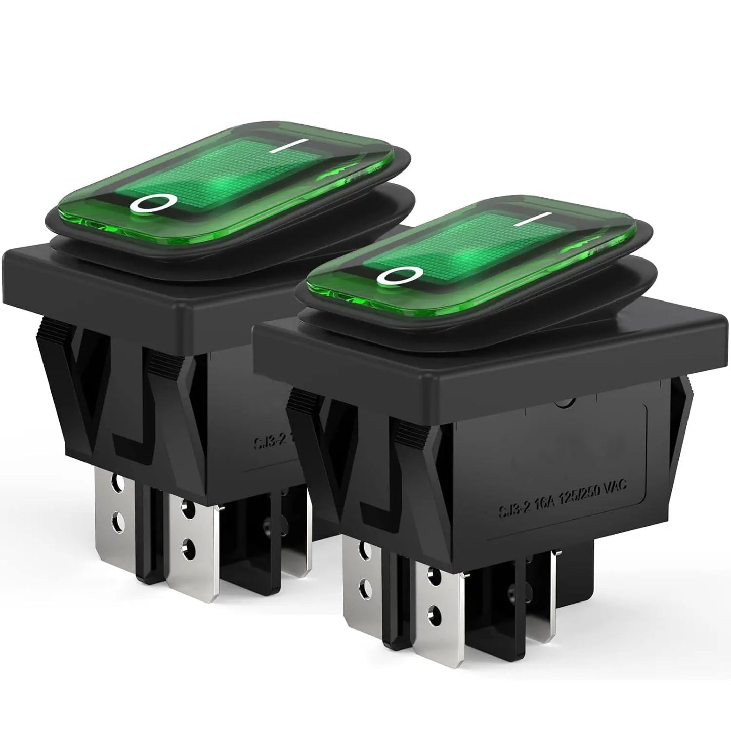 5Pcs 4 Pin Boat Marine Waterproof On Off DPST Rocker Switch Toggle Switch 30A Heavy Duty 250V LED Illuminated