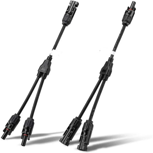 1 Pair Solar Connectors Y Branch Parallel Adapter Cable Wire Plug Tool Kit for Solar Panel Waterproof Connect Wire for Solar