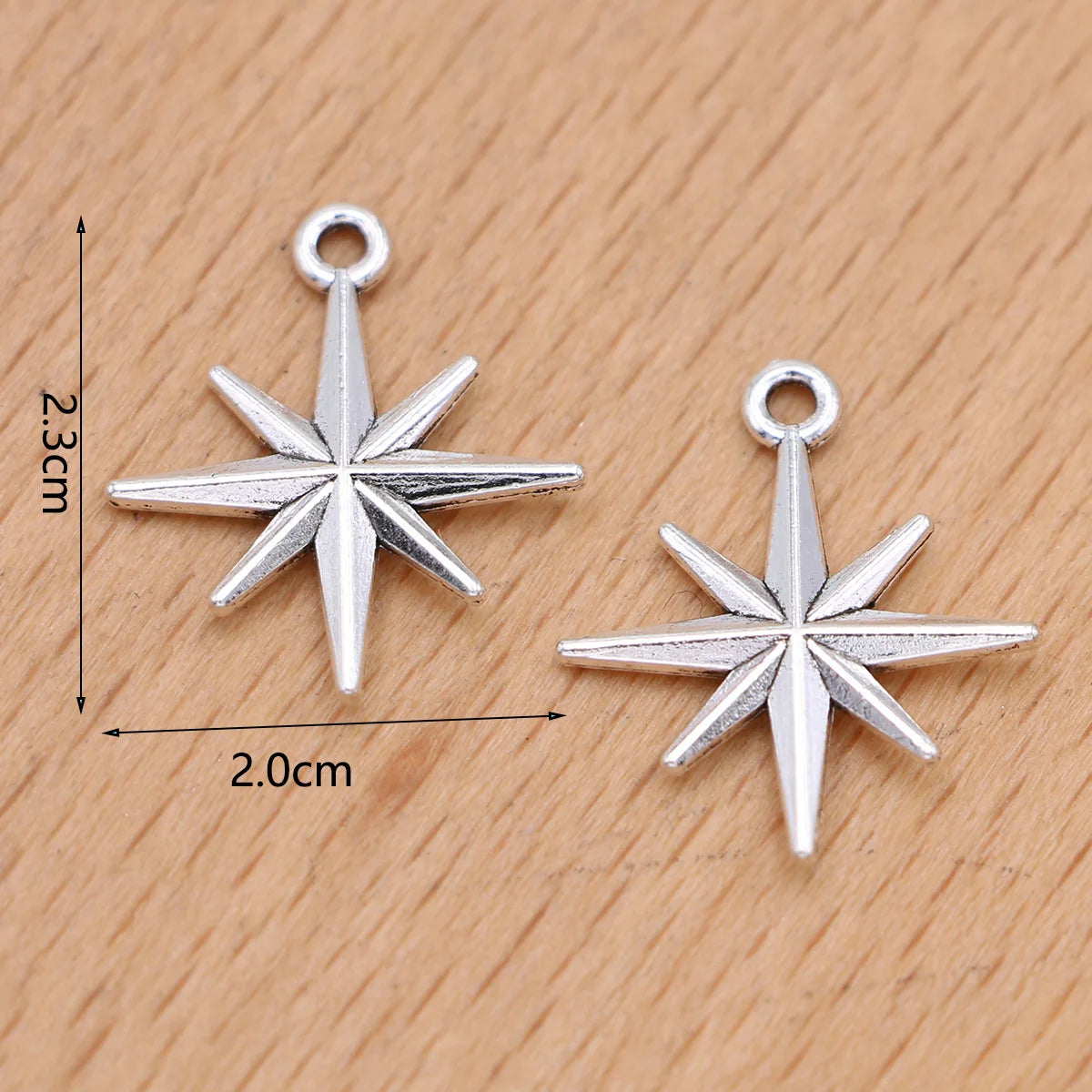 15Pcs Silver Plated Star Charm Pendant for Jewelry Making Bracelet Earrings Necklace Accessories DIY