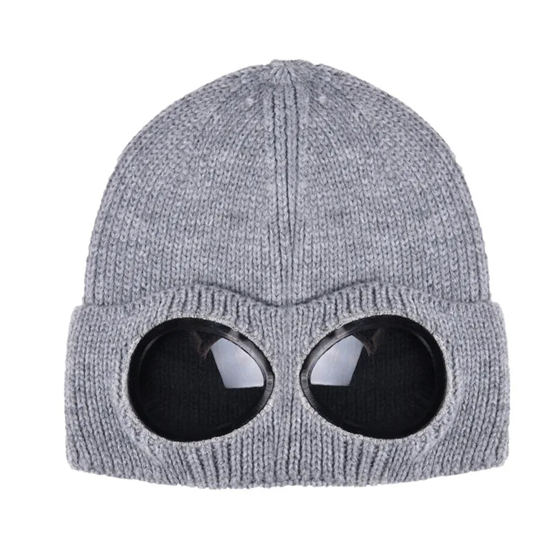 Xinbaoguan 60% acrylic 9535 new winter windproof glasses cover knitted cap for both men and women, with plush warm yarn cap