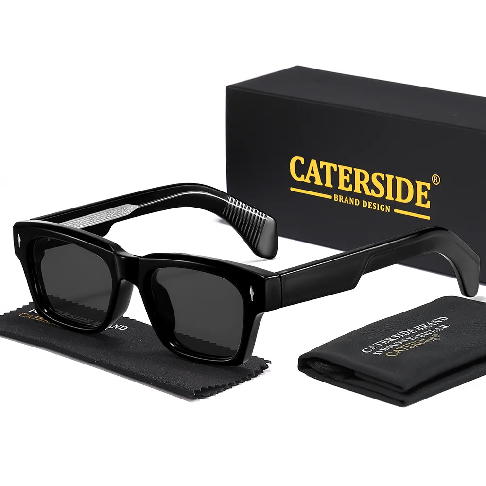 CATERSIDE Men's Polarized Fashion Sunglasses Thick Square Frame Eyeglass Women's Retro Casual Outdoor Essentials Glasses UV400