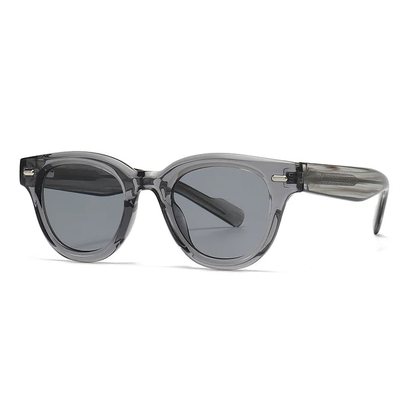 JNPCXI New Round Sunglasses Men Shade Sun Glasses CP Stainless Steel Core Quality Driving Fishing Uv400