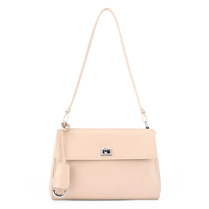 First Layer Cowhide Small Square Bag Women's Handbag New Genuine Leather Women's Bag Commuter Shoulder Crossbody Boston bag