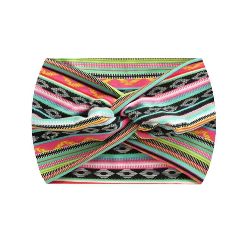 Widening 18CM stretch printed sports sweatband headband headscarf hairband