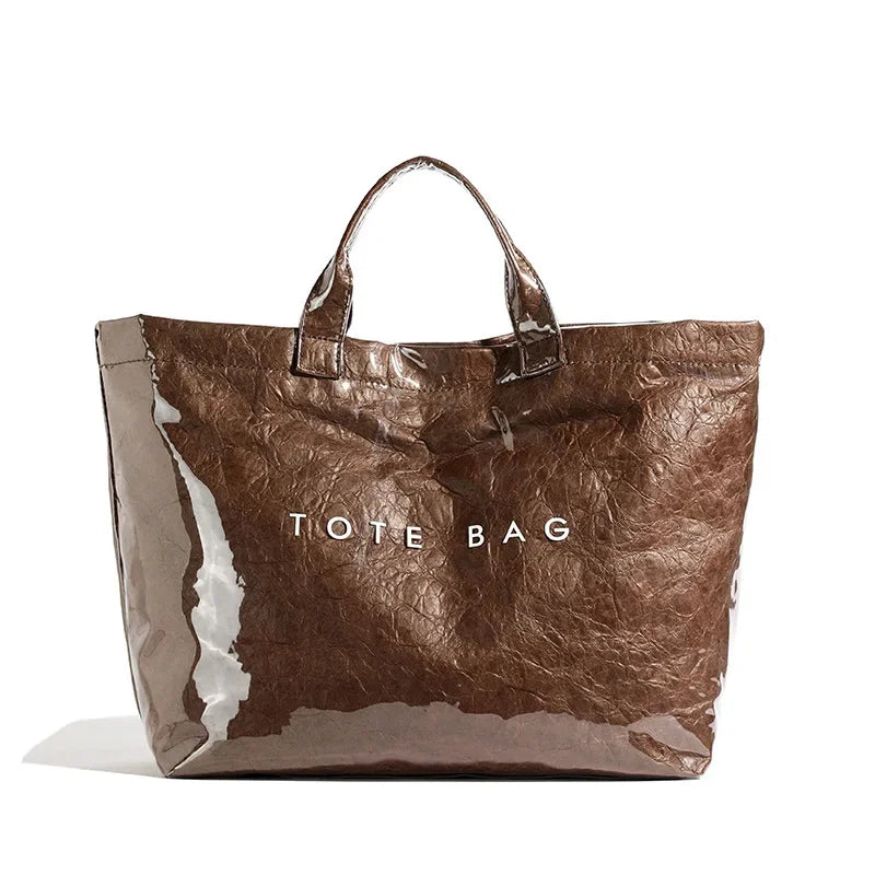 INS Popular Letter Prints Women's Tote Bags Large Capacity Transparent Jelly Bag PVC Waterproof Shopping Bag Designer Handbags