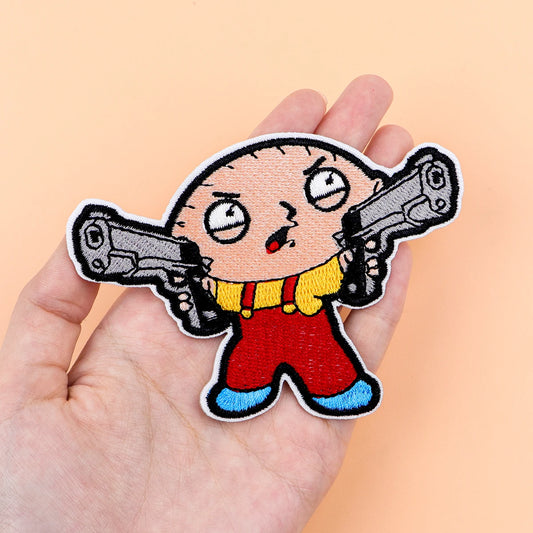 Cartoon Boy Iron On Patch Clothes Patch For Clothing Funny Embroidered Patch Garment Apparel Accessories Sewing Stickers