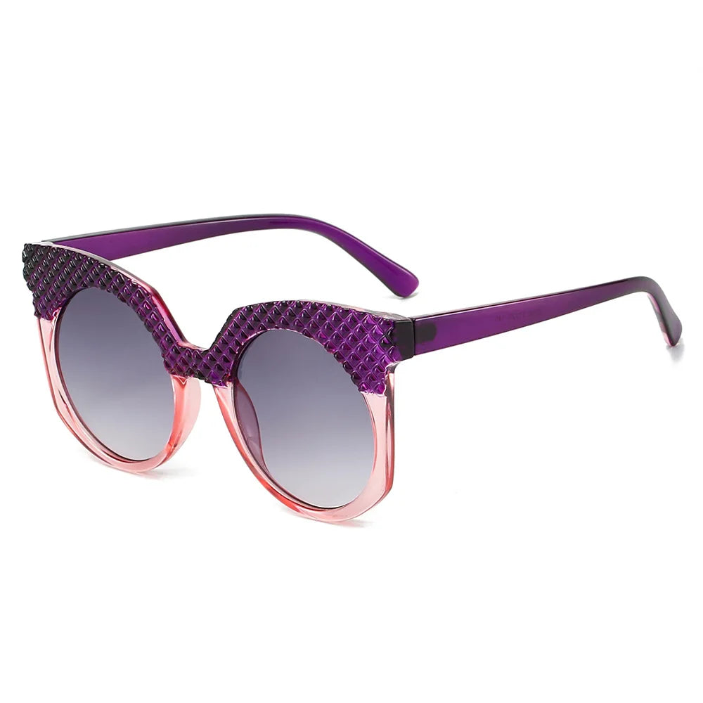 JNPCXI Fashion Oversized Women Sunglasses Retro Round Green Shades UV400 Men Gradient Sun Glasses