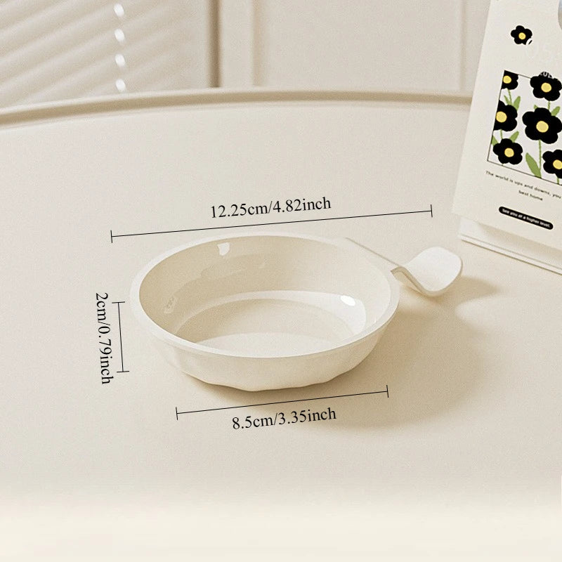 4pcs Creamy Bone Spit Dice Dishes Home Seasoning Dish Hot Pot Seasoning, Soy Sauce, Vinega,  Sauce Dish