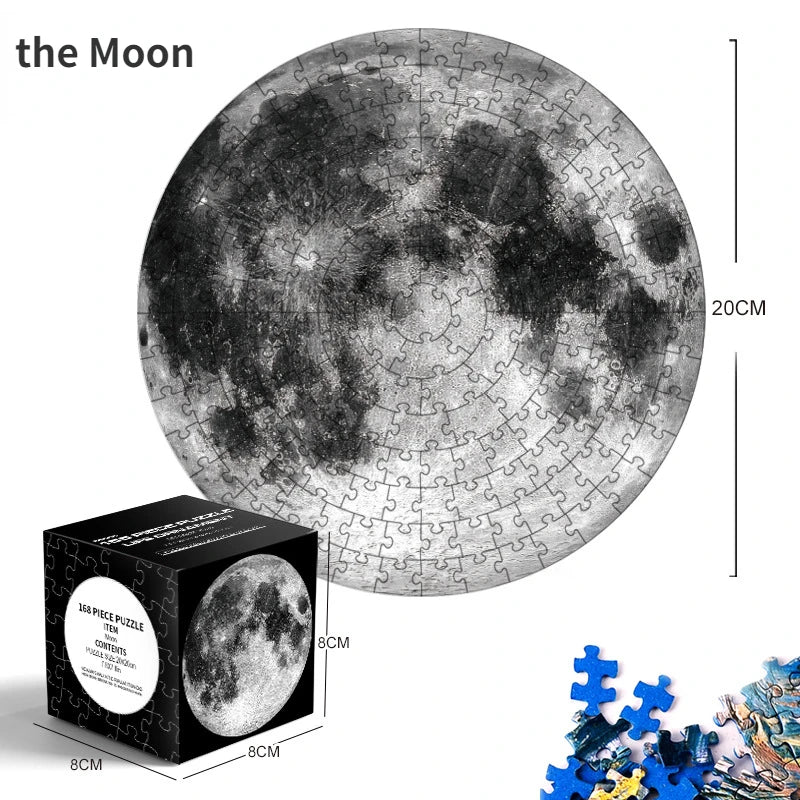 20*20cm 168 Pieces of Thickened Blue Cardboard New Mini Round Puzzle Ornament Adult Children's Toy Educational Toys