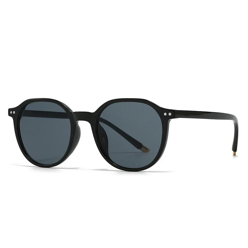 JNPCXI Fashion Round Sunglasses Women Vintage Rivets Punk Men Ins Popular Shades Gradient Sun Glasses UV400