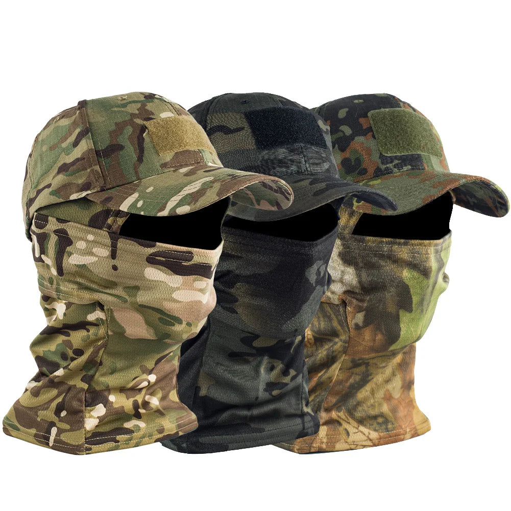 Tactical Camouflage Mask Hat Baseball Cap Skullies Knitted Elastic Outdoor Cap