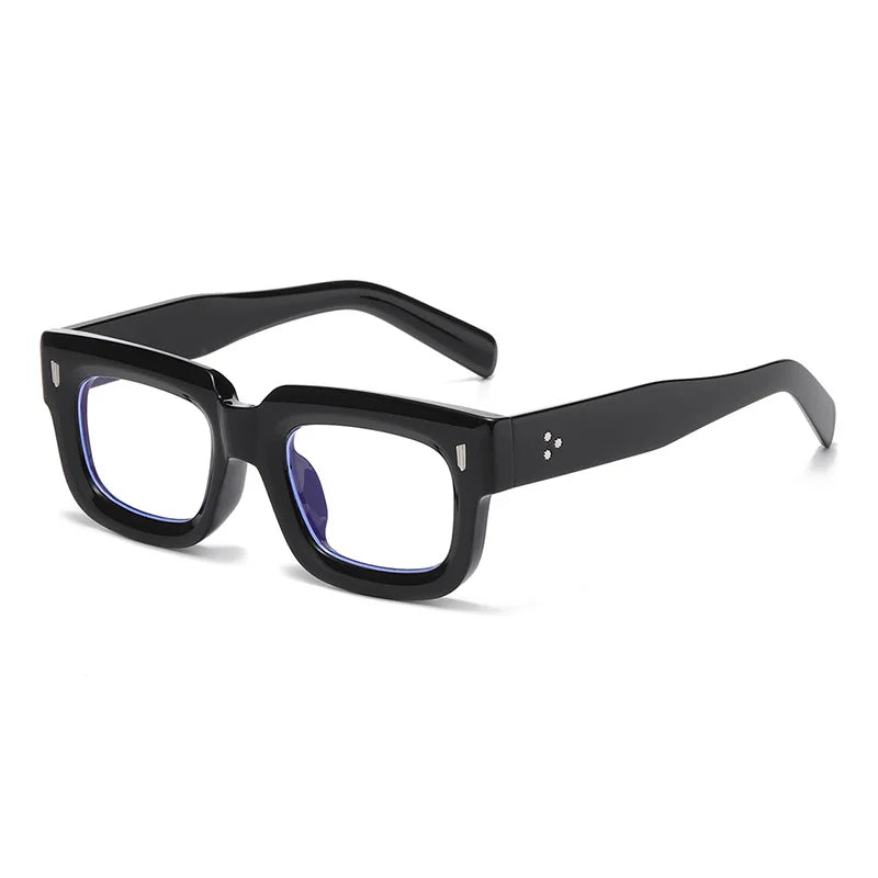 JNPCXI Fashion Square Sunglasses Women Retro Rivets Men Clear Ocean Lens Eyewear Shades UV400 Punk Sun Glasses