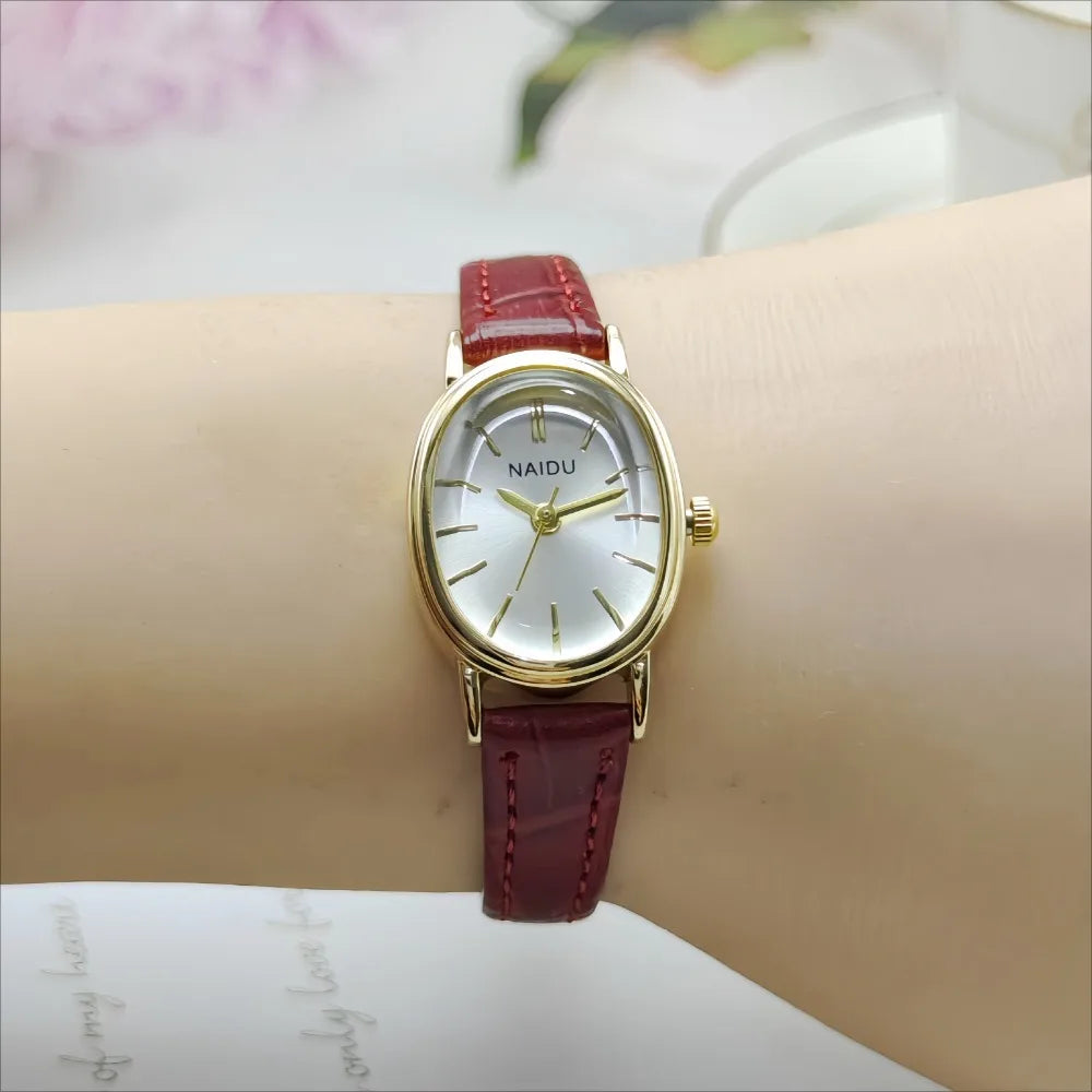 Fashion Brand Women Oval Dial Watch Luxury Leather Strap Quartz Watch Gift Ladies Wristwatches Relojes Para Mujer Wholesale