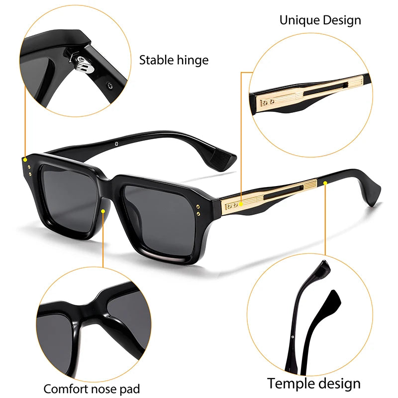 CATERSIDE New Men's Sunglasses Fashion Brand Design Hip Hop Style Sun Glasses Modern Women's Party Travel Outdoor Glasses UV400