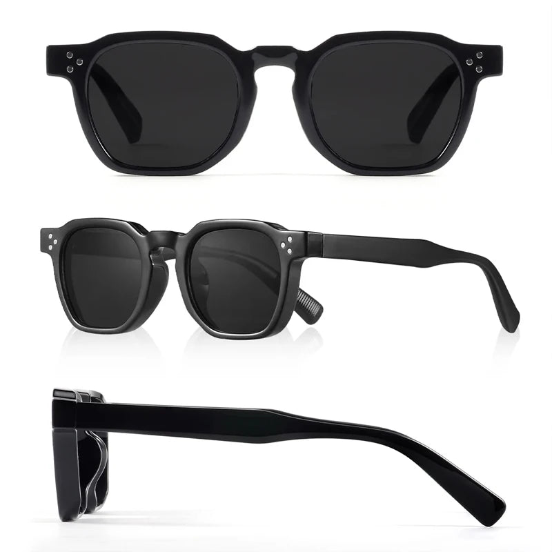 JNPCXI Square Rivets Sunglasses for Women Men Vintage Trend Trending Sun Glasses Ladies Beach Shades Male Female UV Protection