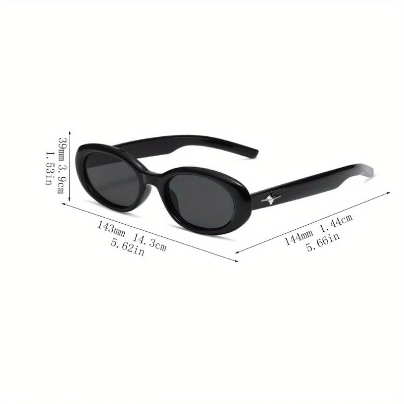 2PCS New Oval Sunglasses Women Vintage Brand Retro Black White Sun Glasses Classic Shades Female UV400