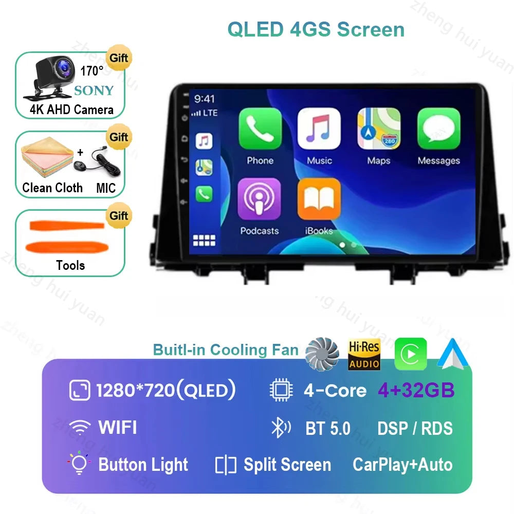 9 Inch Car Multimedia Player for KIA Morning 3 Picanto 2016 - 2018 2019 2020 Android 16 Car Stereo Car Radio GPS Carplay Auto
