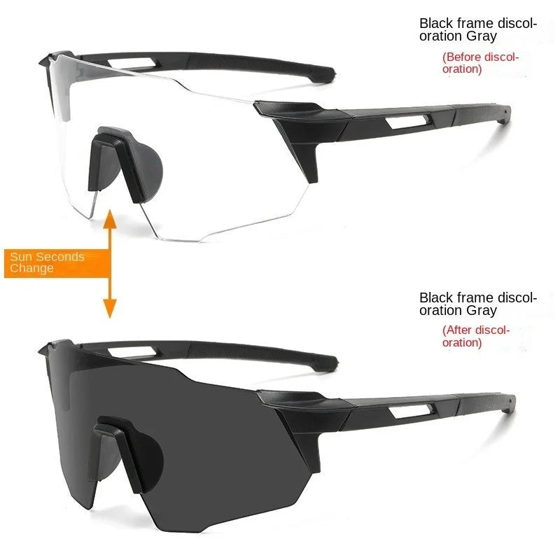 Photochromic Cycling Sunglasses Outdoor Sports Goggles Road Bike UV400 Bicycle Men Women Windproof Sun Glasses