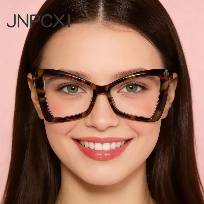 JNPCXI Cat Eye Fashion Trend Retro Butterfly PC Frame Colorful Optical Eyewear Blue Light Blocking Glasses for Reading Eyewear