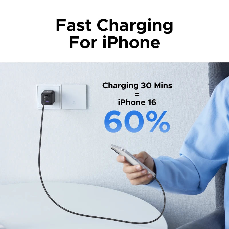 [EU Plug] 45W-20W GaN Charger PD3.0 PPS QC3.0 USB C Fast Charger iPhone Samsung