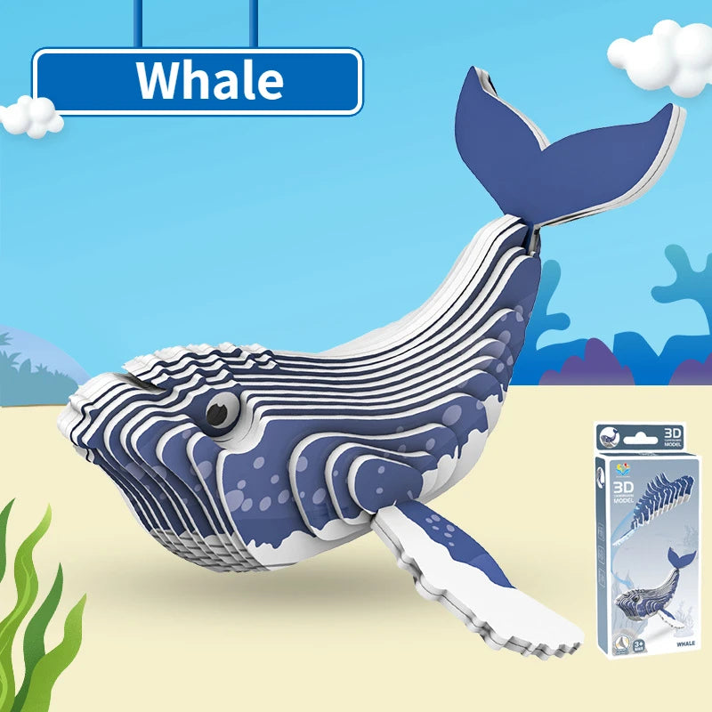 3D Jigsaw Puzzles for Kids Jurassic World Dinosaur Educational Toys Paper Animal Puzzle Cartoon Model Toys Children's Day Gift