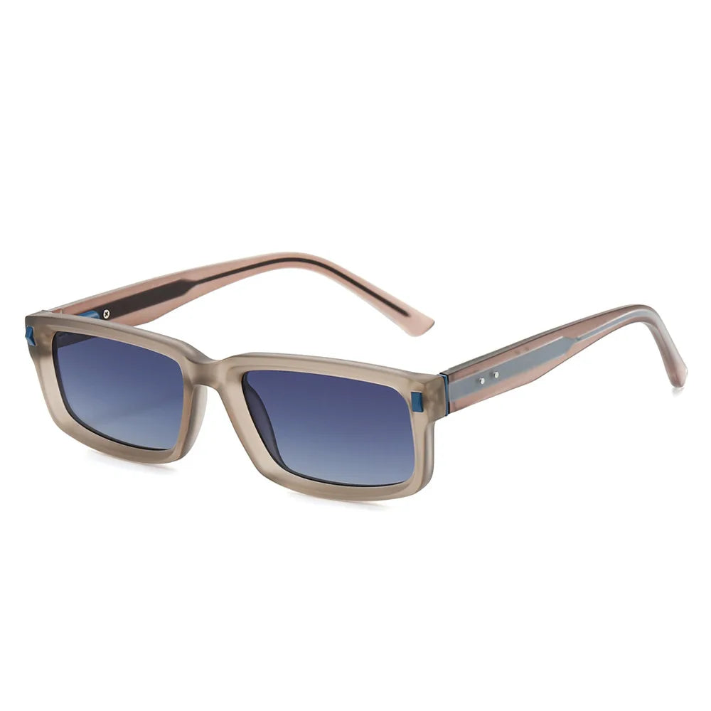 JNPCXI New Small Rectangle Women Luxury Sunglasses Fashion Orange Gradient Shades UV400 Retro Rivets Men Sun Glasses