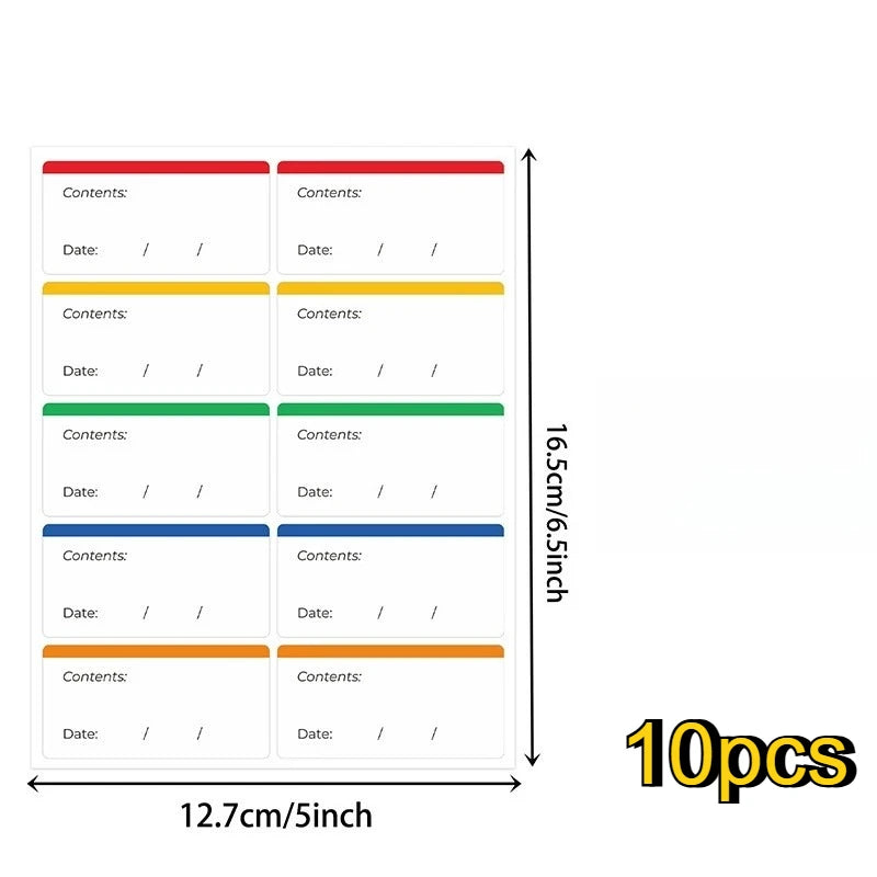10sheets Colorful Refrigerator Labels Food Storage Labels Stickers for Food Containers