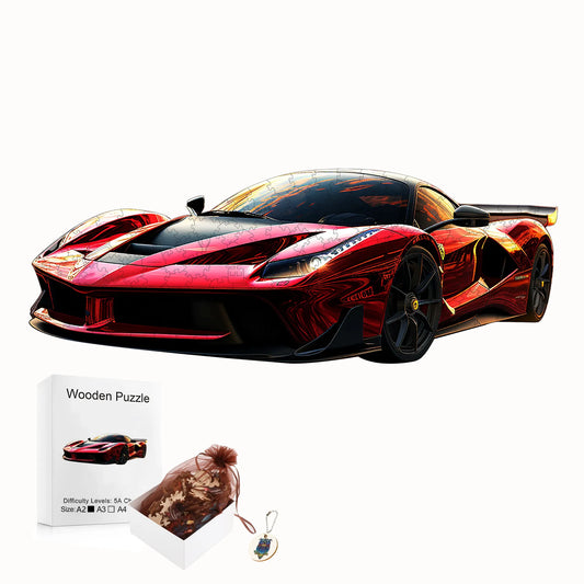 Cool Car Wooden Jigsaw Puzzle - Christmas And Halloween Gift - Home Decorative Painting - Toy Suitable For 3 Years Old And Above