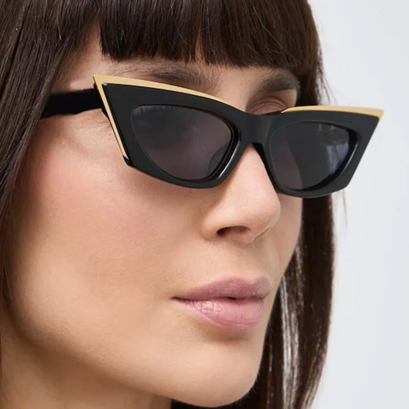 JNPCXI New Cat Eye Women Sunglasses Fashion Brand Designer Shades UV400 Trending Men Yellow Sun Glasses