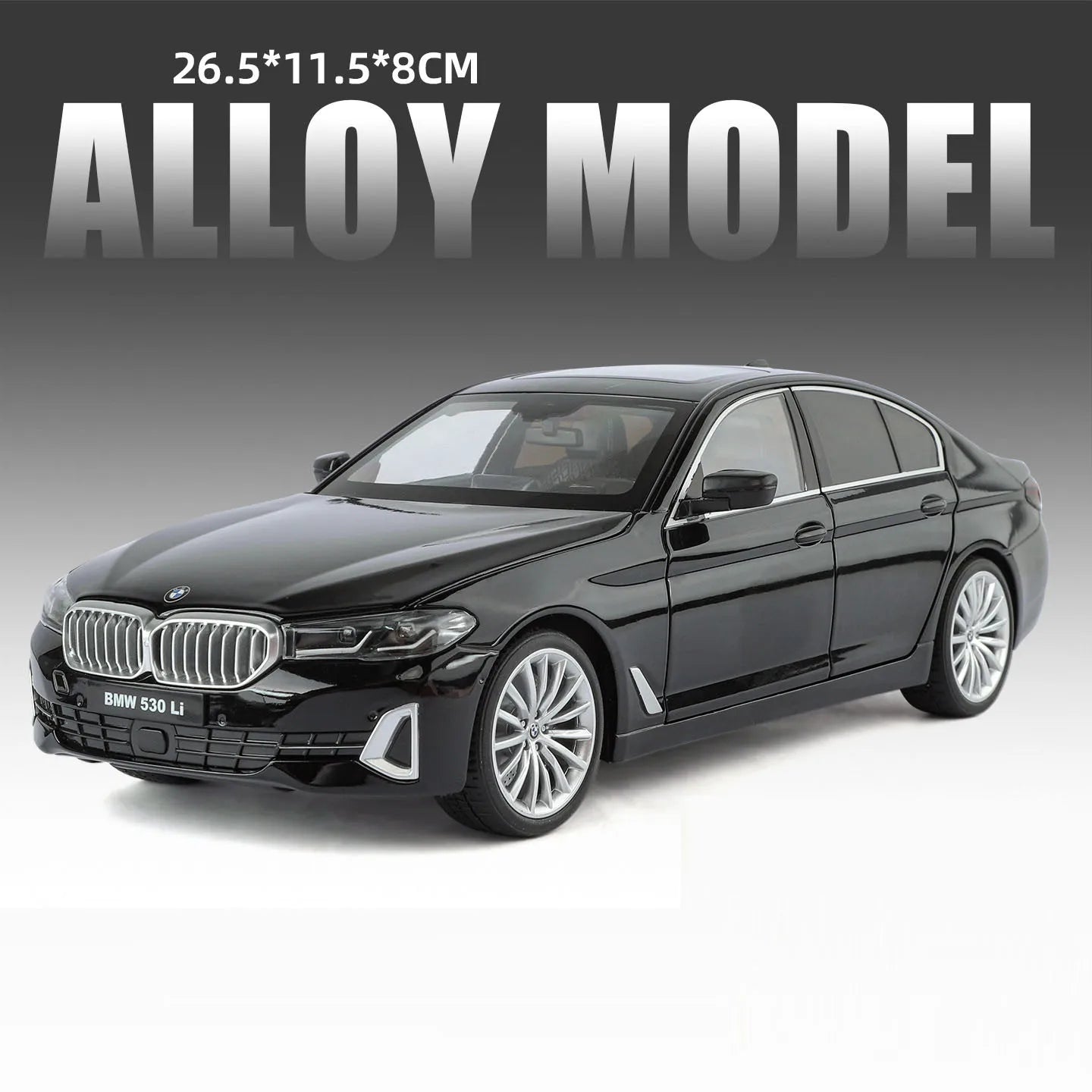 1:18 X5M 530Li Alloy Model Toy Car Model Doors Opened Front Wheel Steering Shock Absorption Miniature Vehice Adult Gift for Boy