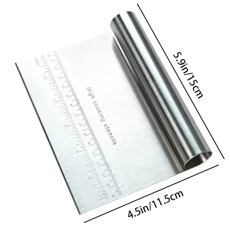1pc, Stainless Steel Dough Scraper with Cutter, Pastry Chopper for Baking, Kitchen Gadgets and Accessories