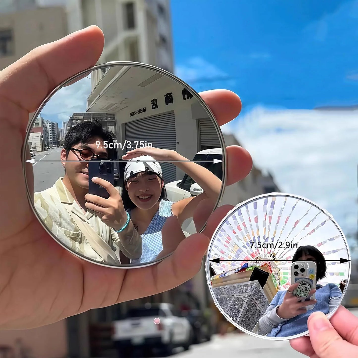1pc Mini Round Mirror Travel Selfie Mirrors Portable Convex Wide-angle Spherical Mirror for Photography Traveling Accessories