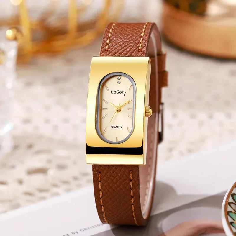 Luxury Ladies Brand Women Watch Fashion Rectangular Dial Quartz Watch Simple Leather Strap Wristwatches Gift Dropshipping