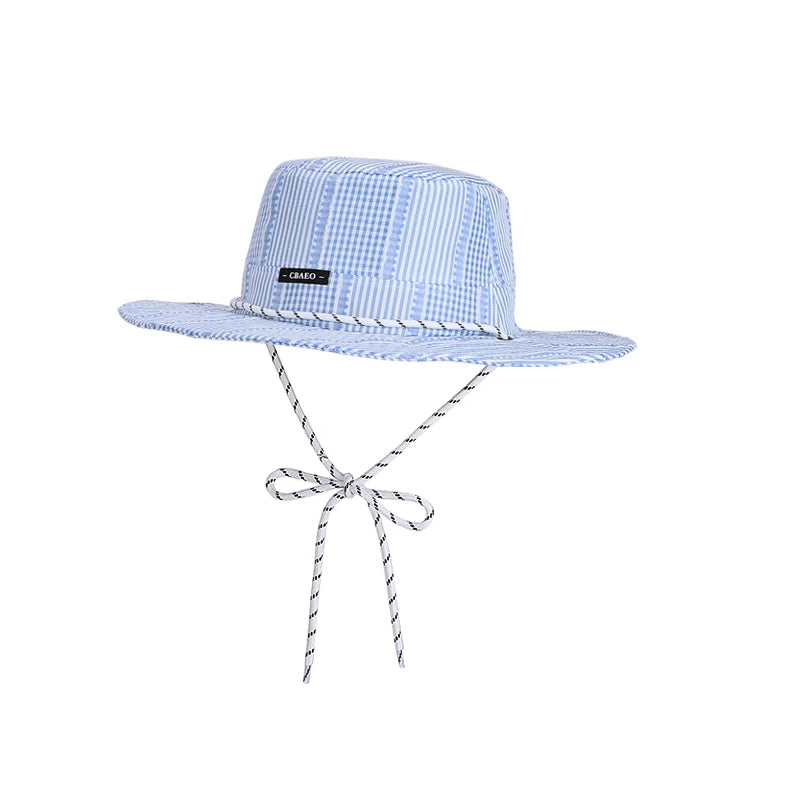 6149-New summer outdoor women's casual fashionable striped boater hat for going to the beach or on thesand.Largebrimmedsunhatfor