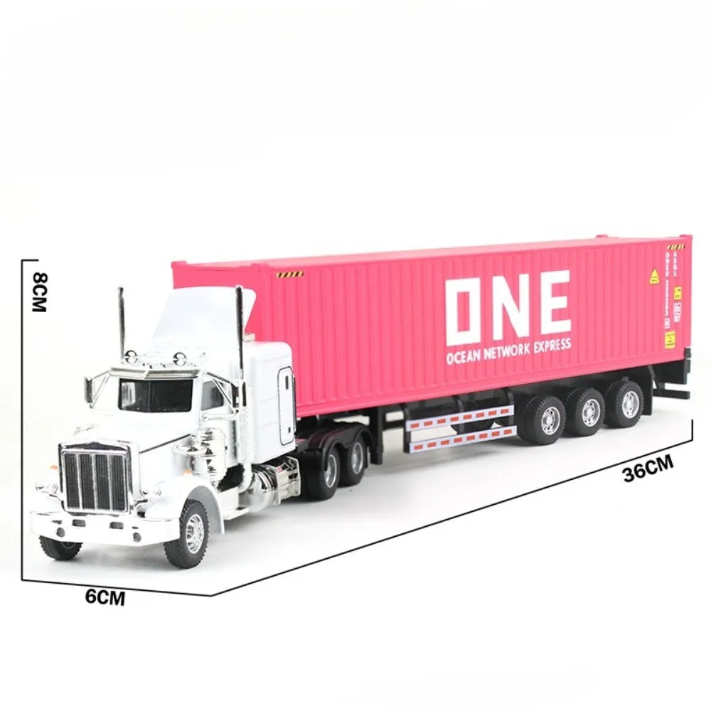 1:50 American Transport Vehicle Scania Container Truck Alloy Model Diecast Toy Doors Opened with Sound Light Cars Kid Toys Gifts