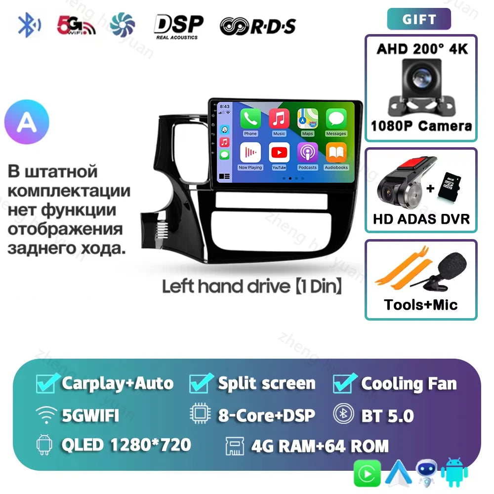 CarPlay Auto For Mitsubishi Outlander 3 GF0W GG0W 2012 - 2018 Left hand drive Car Radio Multimedia Video Player Navigation stere