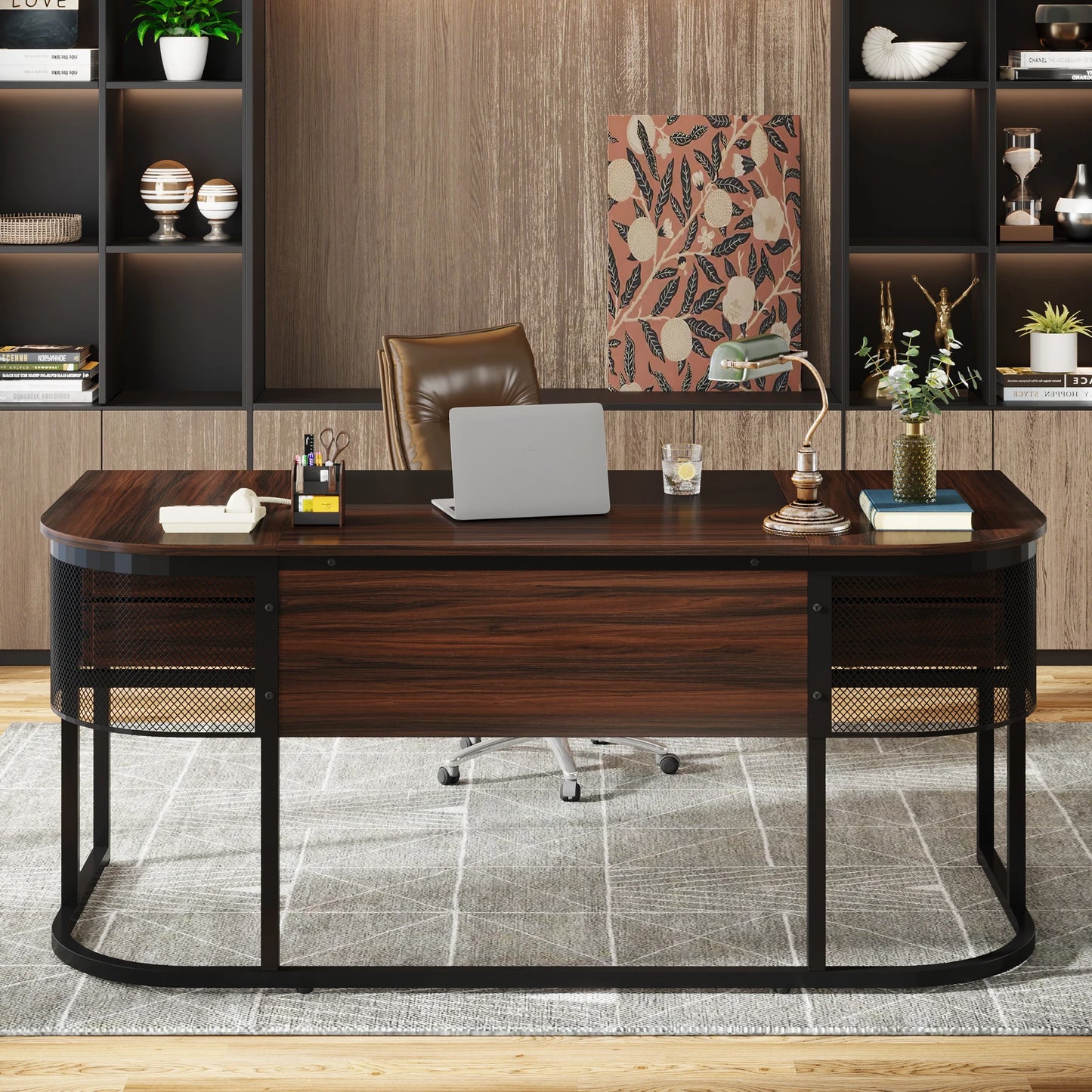 Tribesigns 63" Executive Desk with 4 Drawers,Business Furniture Desk Workstation