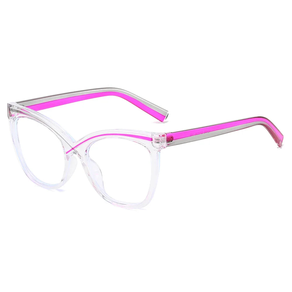JNPCXI New Cat Eye Colorful Women Glasses Frame Fashion Polygon Clear Anti Blue Light Eyewear Men Optical Green Frame
